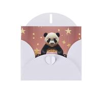 BROLEO White Greeting Card Cute panda star Prints Perfect for Valentine's Day, Wedding Anniversary & Party Invitations