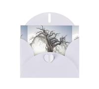 BROLEO White Greeting Card Dead trees full of spider webs Prints Perfect for Valentine's Day, Wedding Anniversary & Party Invitations