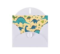 BROLEO White Greeting Card Dinosaur pattern Picture for Christmas, Children's Birthday, Valentine's Day, and Party Invitation