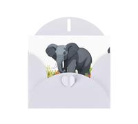 BROLEO White Greeting Card Elephant entering the ocean Prints Perfect for Valentine's Day, Wedding Anniversary & Party Invitations