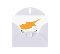 BROLEO White Greeting Card Flag of Cyprus Prints Perfect for Valentine's Day, Wedding Anniversary & Party Invitations