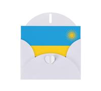 BROLEO White Greeting Card Flag of Rwanda Picture for Christmas, Children's Birthday, Valentine's Day, and Party Invitation