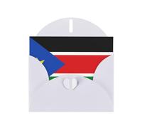 BROLEO White Greeting Card Flag of South Sudan Prints Perfect for Valentine's Day, Wedding Anniversary & Party Invitations
