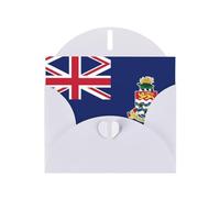 BROLEO White Greeting Card Flag of the Cayman Islands Picture for Christmas, Children's Birthday, Valentine's Day, and Party Invitation