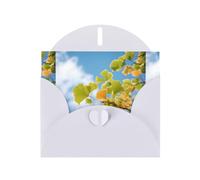 BROLEO White Greeting Card Ginkgo leaves under the blue sky Prints Perfect for Valentine's Day, Wedding Anniversary & Party Invitations