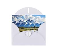 BROLEO White Greeting Card grand teton national park Picture for Christmas, Children's Birthday, Valentine's Day, and Party Invitation