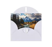BROLEO White Greeting Card grand teton national park Prints Perfect for Valentine's Day, Wedding Anniversary & Party Invitations