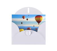 BROLEO White Greeting Card Hot Air Balloon In The Sky Picture for Christmas, Children's Birthday, Valentine's Day, and Party Invitation