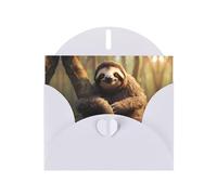 BROLEO White Greeting Card Hug tree sloth Picture for Christmas, Children's Birthday, Valentine's Day, and Party Invitation