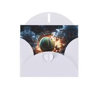 BROLEO White Greeting Card Lightning Fever Tennis Prints Perfect for Valentine's Day, Wedding Anniversary & Party Invitations
