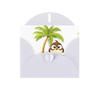 BROLEO White Greeting Card Little sparrow on the coconut tree Prints Perfect for Valentine's Day, Wedding Anniversary & Party Invitations