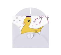 BROLEO White Greeting Card little yellow duck Picture for Christmas, Children's Birthday, Valentine's Day, and Party Invitation