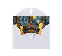 BROLEO White Greeting Card Three Guitars Picture for Christmas, Children's Birthday, Valentine's Day, and Party Invitation