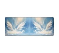 BROLEO White Landscape Light Shadow Printing Extra Large Mouse Pad, Computer Office Anti Slip Gaming Keyboard Thickened Version 12x31.5in