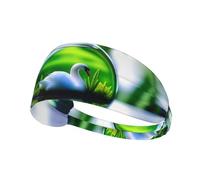 BROLEO White Swan in A Bottle Printing Sports Headband for Women Sweat Proof Bandeau Summer Elastic Band
