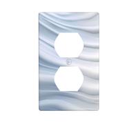 BROLEO White Waves Printing Double Socket Wall Panel Decorative is Durable and Suitable for Socket Light Switch Accessories 4.5x2.76in