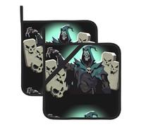 BROLEO Wicked Witch printing Square pot mat two-piece set, insulated, thickened, waterproof, easy to clean