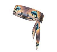 BROLEO winter the dolphin printing Sports headscarf, sweat absorbing and breathable, motion headband, double-sided kerchief
