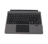 BROLEO Wireless Keyboard, PU Leather ABS Silent Typing Easy Connection Wireless Keyboard Black Sensitive Touchpad for Go 1 2 3 Tablet (With Colorful Backlit(450mAh Battery))