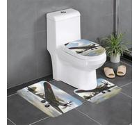 BROLEO World War 2 Aircraft Airplane printing Anti slip floor mat three piece set bathroom carpet anti slip durable