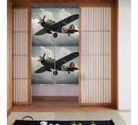 BROLEO World War 2 Aircraft Airplane Prints Curtain two Pieces Spliced 34x56in Fabric curtains, room dividers Fabric, Smooth & Not Easily Wrinkled