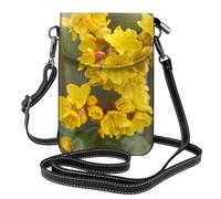 BROLEO Yellow Osmanthus Printing Small Leather Women'S Crossbody Flip Phone Bag, Waterproof And Durable