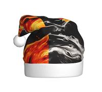 BROLEO yin yang fire water Printed Christmas Hat for Adult quality accessory soft, lightweight, and fluffy