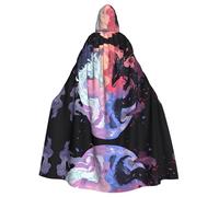 BROLEO yin yang sky Prints Halloween Adult Hooded Cloak for Costume Parties and Theme Events