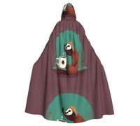 BROLEO Yoga Sloth Coffee Prints Halloween Adult Hooded Cape Cloak No Zipper, Comfortable For Costume Parties