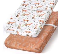 BROLEX Changing Pad Covers for Baby: Boy Girls Ultra Stretchy Soft 2 Pack, Fox Foliage