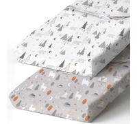 BROLEX Changing Pad Covers for Baby: Boy Girls Ultra Stretchy Soft 2 Pack Snowy Forest