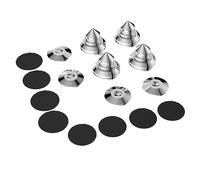 Brollitest Speaker Spikes, Stainless Steel Speaker Absorber Isolation Feet For Turntable Subwoofer etc HiFi Systems, Silver