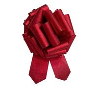 BroLuka 12 Inch Large Pull Bow, Extra Giant Metallic Gift Wrapping Ribbon for Car Decoration and Wedding Present, SandblastedRed