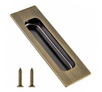 BroLuka 120x40mm Bronze Recessed Flush Pull, Steel for Cabinet & Closet | Metal Flush Pull with Hidden Screw Holes for Cabinets, Wardrobes, and Interior Doors