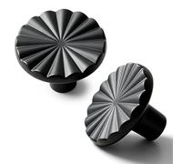 BroLuka 2 Pack Black Cupboard Knobs, Zinc Alloy Single Hole Cabinet Handle with Screws for Kitchen Wardrobe and Bathroom Home Decoration