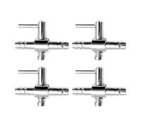 BroLuka 4 Pcs Stainless Steel Aquarium Air Control Tap Single Way Tap with Lever for Precise Regulation of Air Pump and Multi-Outlet Distribution
