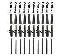BroLuka 40 Pcs Carp Fishing Lead Clips Kit, with Anti Tangle Sleeves and Quick Change Swivels for Feeder Fishing and Carp Rig Setup