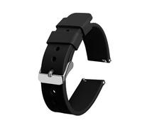 BroLuka Silicone Watch Strap Silver Stainless Steel Buckle, Quick Release Waterproof Soft Rubber Replacement Band, Smart Watch Straps Sport Watch for Men Womem