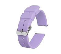 BroLuka Silicone Watch Strap Silver Stainless Steel Buckle, Quick Release Waterproof Soft Rubber Replacement Band, Smart Watch Straps Sport Watch for Men Womem