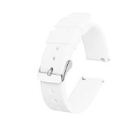 BroLuka Silicone Watch Strap Silver Stainless Steel Buckle, Quick Release Waterproof Soft Rubber Replacement Band, Smart Watch Straps Sport Watch for Men Womem