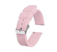 BroLuka Silicone Watch Strap Silver Stainless Steel Buckle, Quick Release Waterproof Soft Rubber Replacement Band, Smart Watch Straps Sport Watch for Men Womem