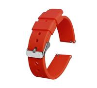 BroLuka Silicone Watch Strap Silver Stainless Steel Buckle, Quick Release Waterproof Soft Rubber Replacement Band, Smart Watch Straps Sport Watch for Men Womem
