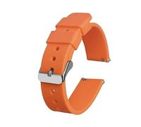 BroLuka Silicone Watch Strap Silver Stainless Steel Buckle, Quick Release Waterproof Soft Rubber Replacement Band, Smart Watch Straps Sport Watch for Men Womem
