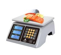 BROMECH Food Scale, Price Computing Scale, IPX7 Waterproof, 66lbs Capacity, White Backlight LCD, Rechargeable Commercial Meat Produce Weight Scale for Farmers Market and Seafood
