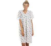 Bromilow & Wood English Made Floral Short Sleeve Polycotton Nightdress in Pink or Blue Size UK 10-32