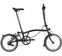 Brompton C Line Explore High Handlebar Folding Bike - Matt Black - 16 inch Wheel