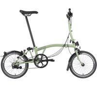 Brompton C Line Explore Mid Handlebar Folding Bike - Matcha Green - 16 inch Wheel