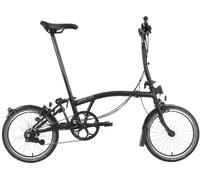 Brompton C Line Explore Mid Handlebar Folding Bike - Matt Black - 16 inch Wheel