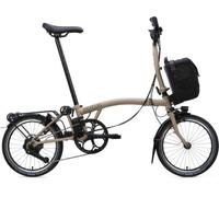 Brompton Electric C Line 4 Speed - Mid Handlebar with Roller Rack - E-Motiq - Beige One Size