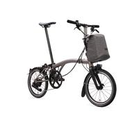 Brompton Electric T Line with Handlebar Control - 4-Speed Folding Bike BLASTED TITANIUM LOW